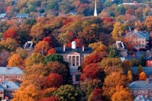 Chapel Hill, NC in the Fall with colorful trees