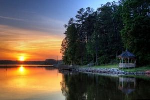 Morrisville, NC lake at sunset